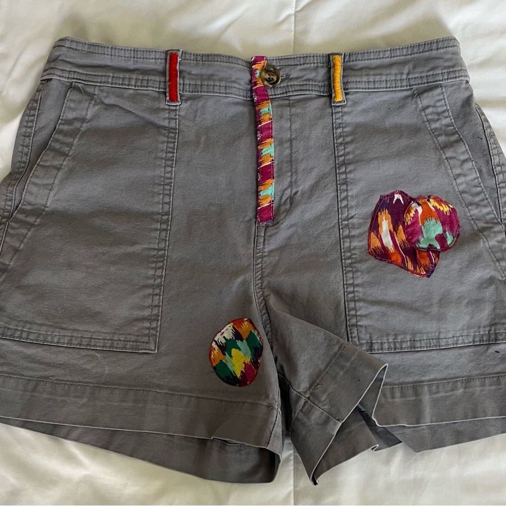 Upcycled hippie boho shorts that are hand embroidered